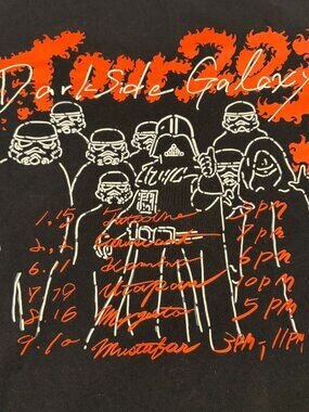 Black Uniqlo Galaxy Tour 2023 Star Wars mock rock concert tee, M